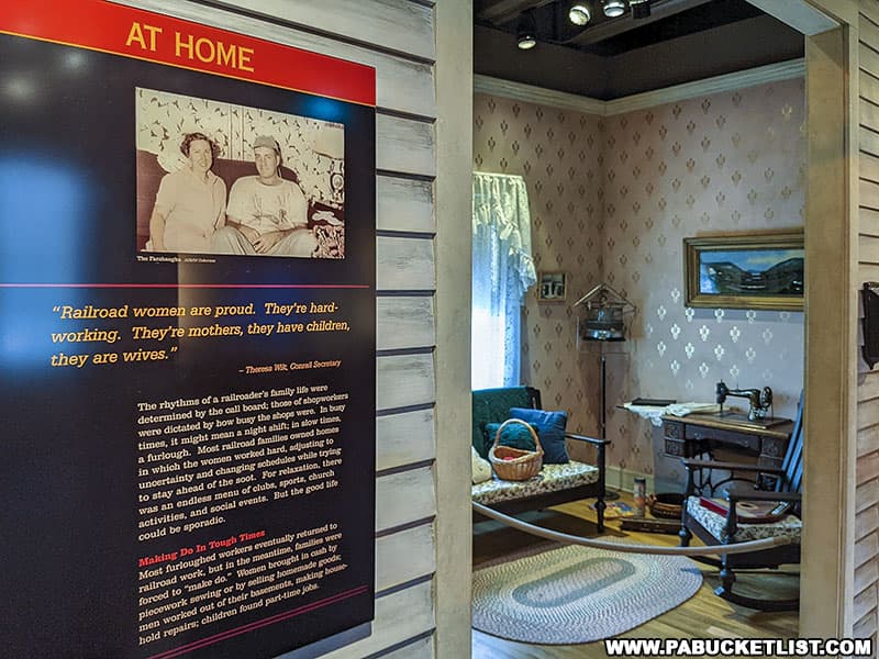 Exhibit showing what a typical Altoona railroader's home might have looked like,