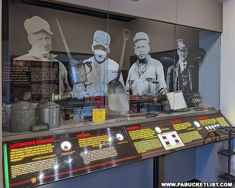 Exhibit showing some of the various jobs performed by employees of the Pennsylvania Railroad at the Altoona Railroaders Memorial Museum.