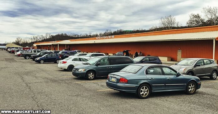 The parking lot at Antique Depot in Duncansville.