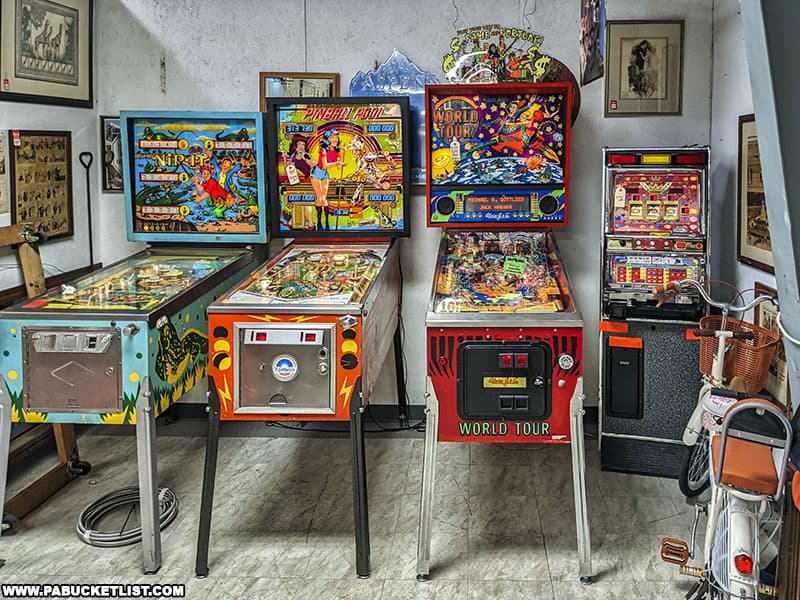Vintage pinball machines for sale at Antique Depot in Duncansville PA.