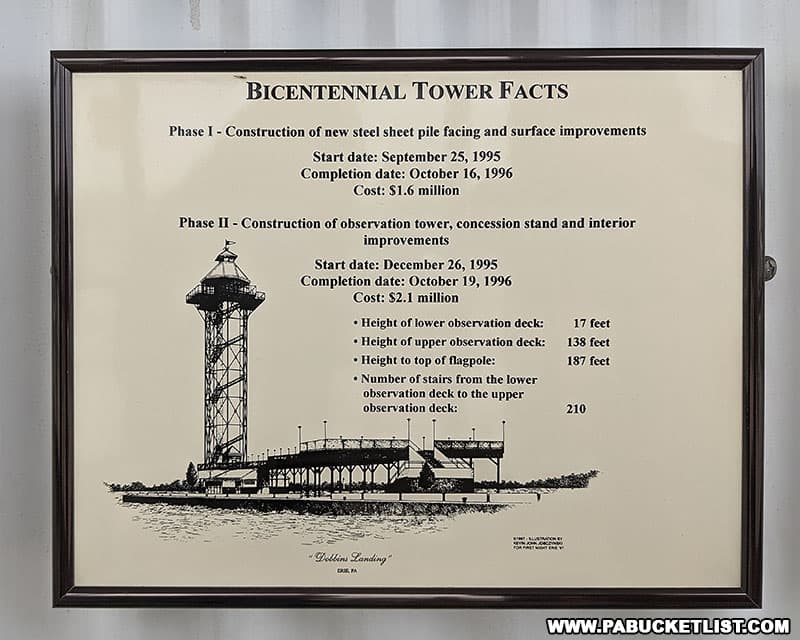 A fact sheet about the construction of Bicentennial Tower in Erie, Pennsylvania.