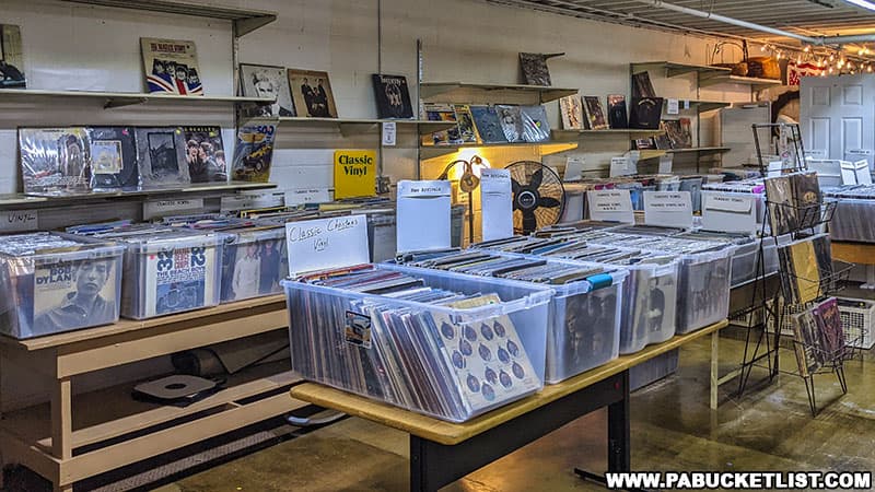 Vintage vinyl records for sale at Founders Crossing in Bedford Pennsylvania.
