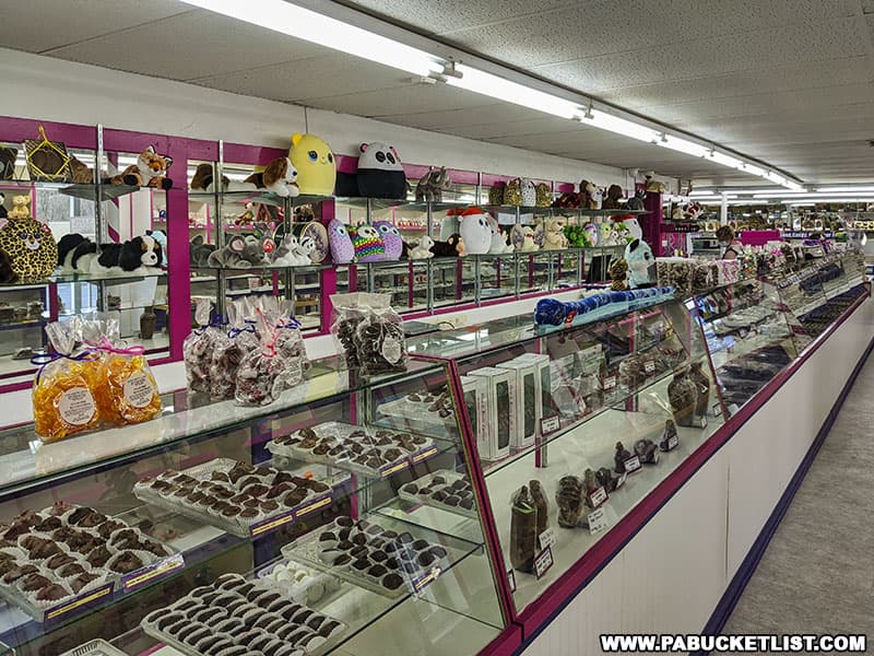 The candy counter at Gene and Boots candy store along Route 22 in Westmoreland County PA
