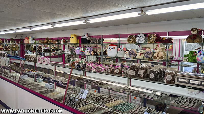 Candy and plush toys at Gene and Boots candy store in Westmoreland County.