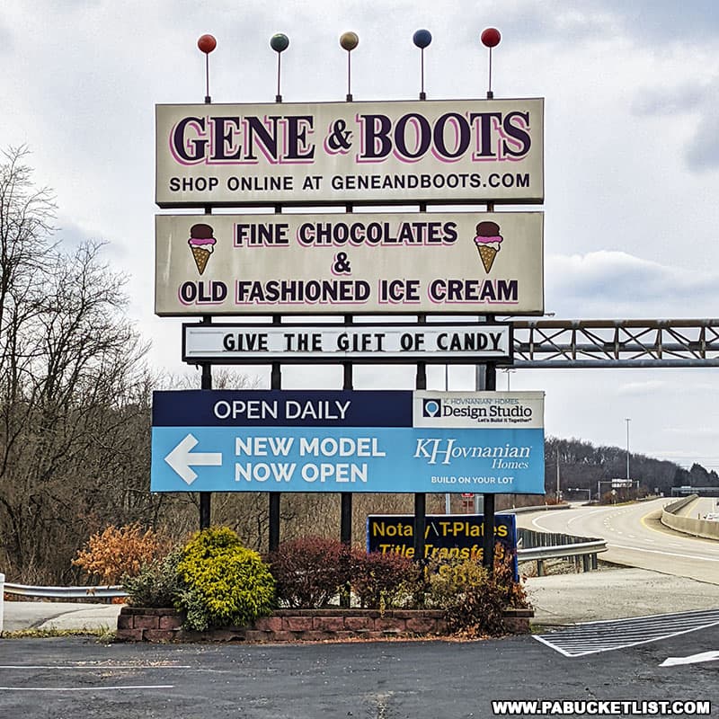 Gene and Boots sign along Route 22 in Westmoreland County.