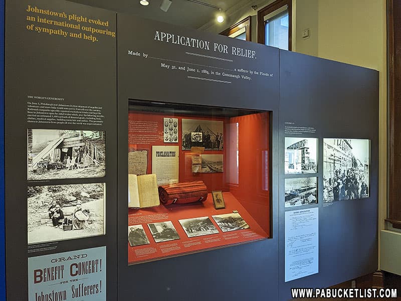Exhibit related to the relief effort following the Johnstown Flood of 1889.