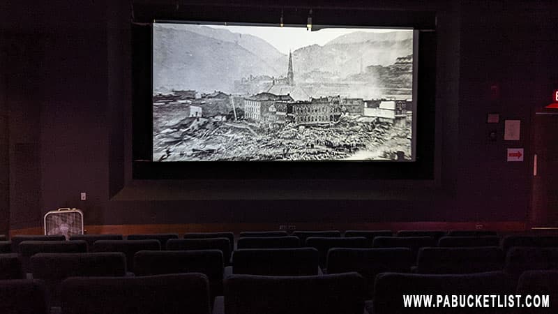 Movie theatre on the second floor of the Johnstown Flood Museum.