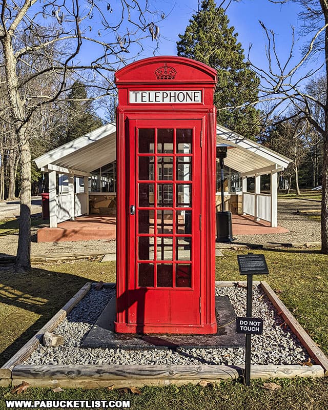 British phone booth near the Visitor Center at Kentuck Knob.