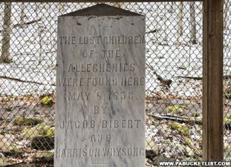 The Lost Children of the Alleghenies monument on State Game Lands 26 in Bedford County Pennsylvania.