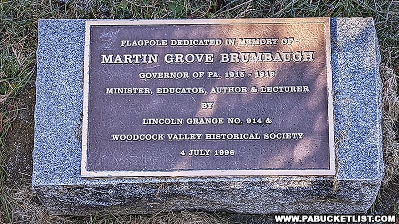 Martin Brumbaugh Memorial at Valley View Cemetery near Raystown Lake.
