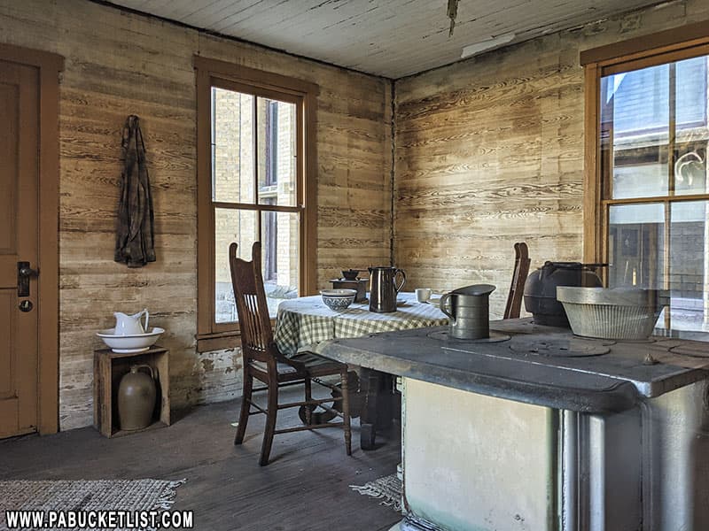 Interior of the Oklahoma House on display at the Johnstown Flood Museum.