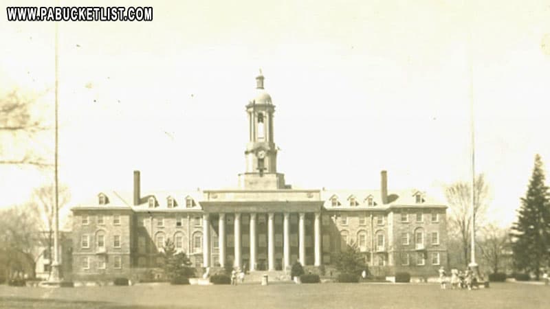 Old Main at Penn State in the 1940s.