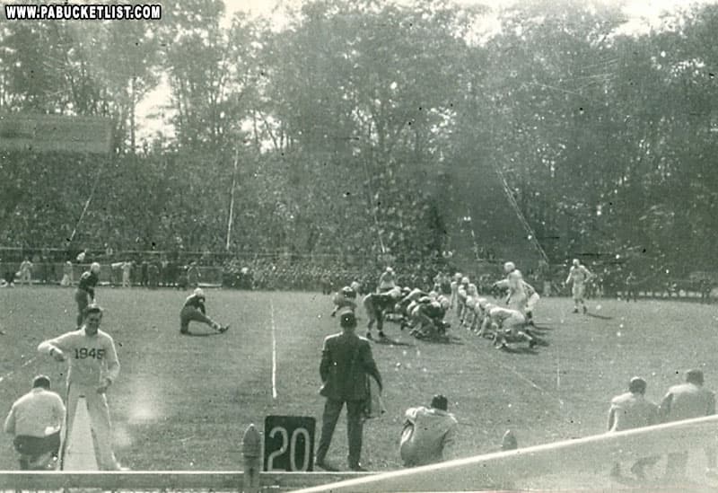 Penn State - Colgate football game at New Beaver Field in 1942.