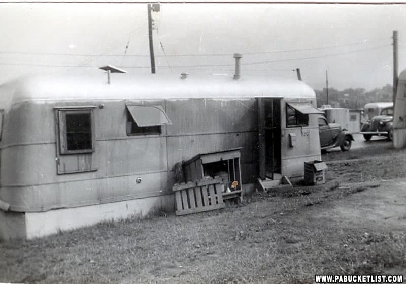 Trailer homes at Penn State in 1947, where South Halls and Eastview Terrace is now located.