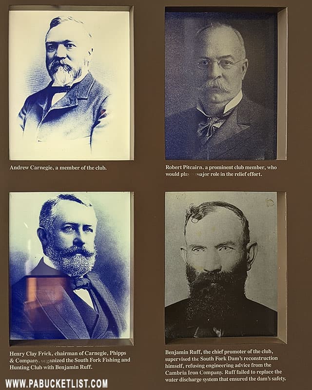 Prominent members of the South Fork Fishing and Hunting Club, owners of the dam that caused the Johnstown Flood of 1889.