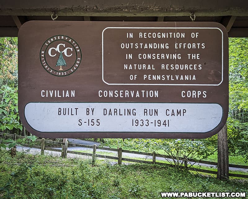 Darling Run Civilian Conservation Corps Camp memorial at Leonard Harrison State Park.