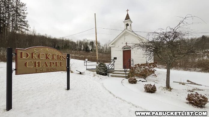 Exploring Decker's Chapel in Elk County, Pennsylvania.