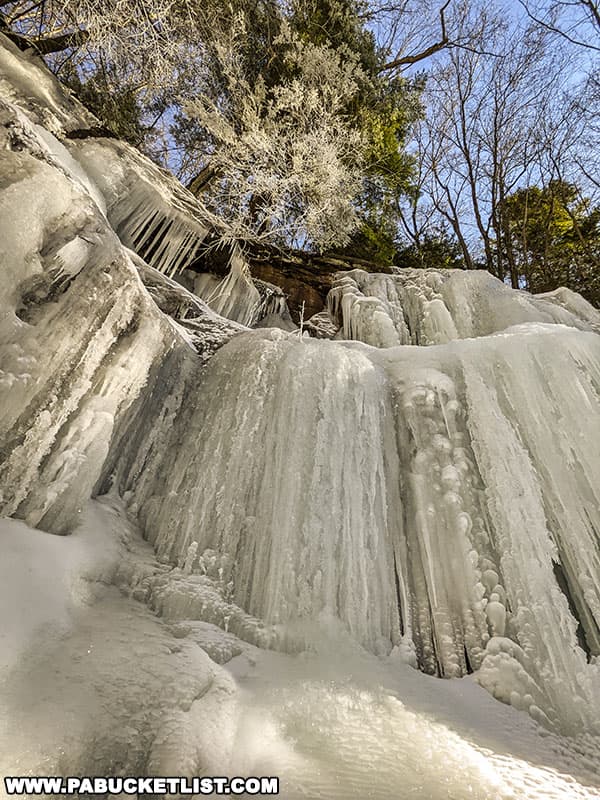 Ice formations around Dutchmans Run Falls in Lycoming County.