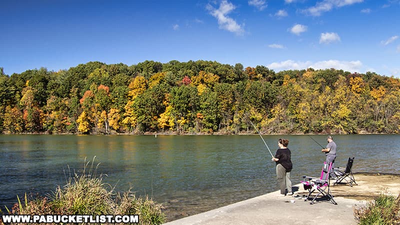 Fishing at Bald Eagle State Park in Centre County Pennsylvania.