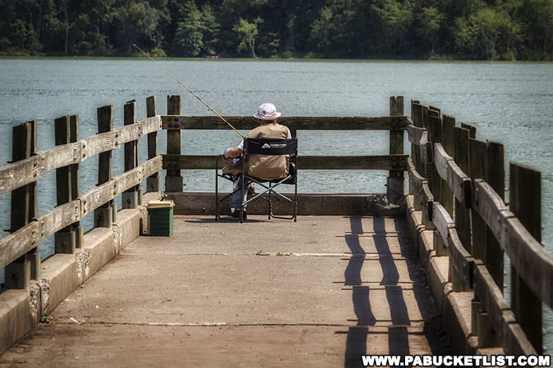 Fishing pier at Bald Eagle State Park in Centre County Pennsylvania.