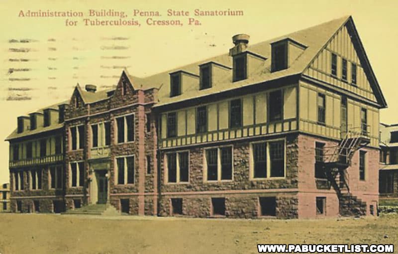Historical photo of the Administration building at the Haunted Cresson Sanatorium in Cambria County Pennsylvania