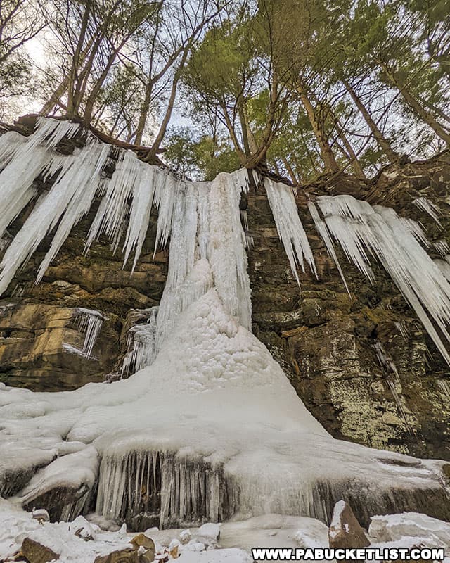 Tower of Ice along Heberly Run in Sullivan County, PA.