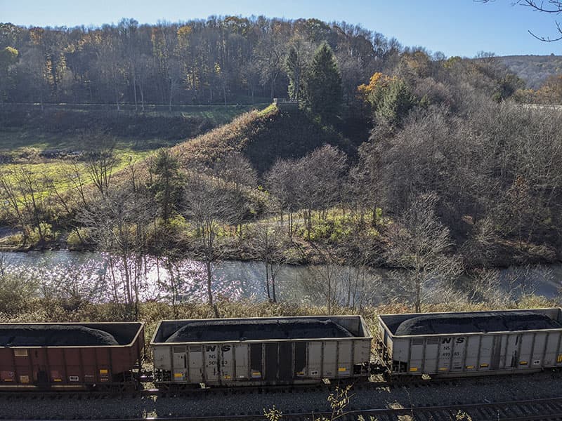 View from the northern overlook on the South Fork Dam at the Johnstown Flood National Memorial.