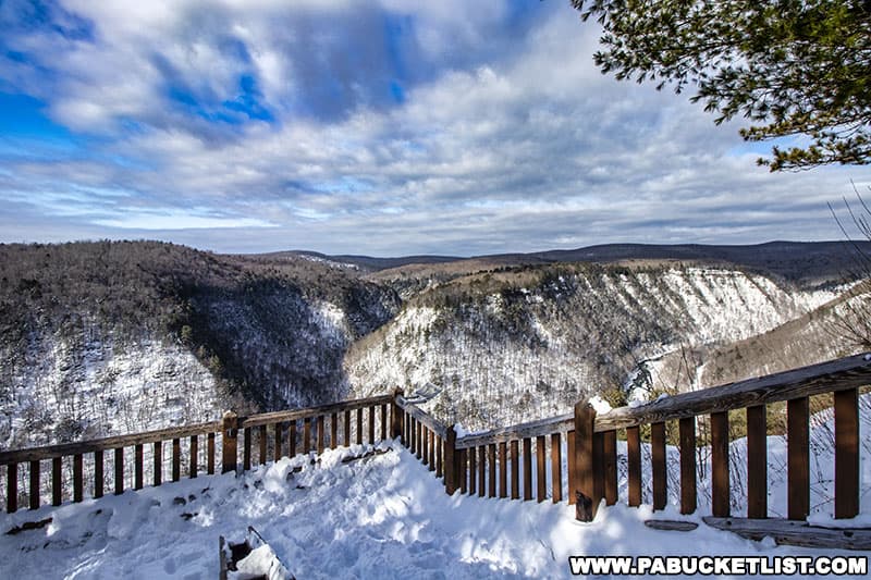 PA Grand Canyon Overlook on a winter day at Leonard Harrison State Park.