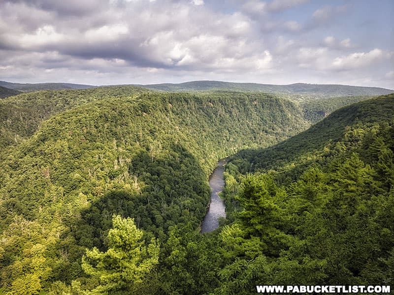 View to the north of the PA Grand Canyon from Leonard Harrison State Park. in Tioga County, Pennsylvania.
