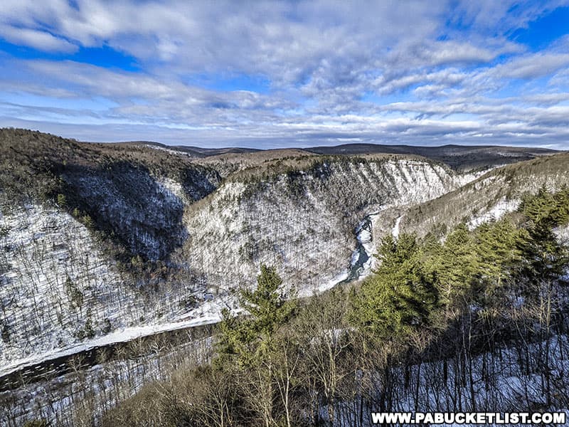 The PA Grand Canyon on a winter day, looking north towards Barbour Rock.
