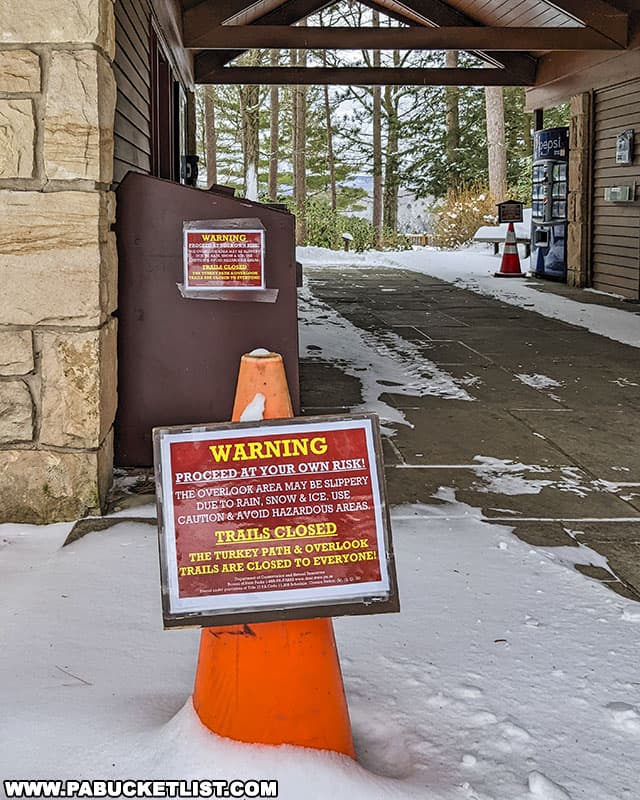 Winter rules at Leonard Harrison State Park in Tioga County, PA