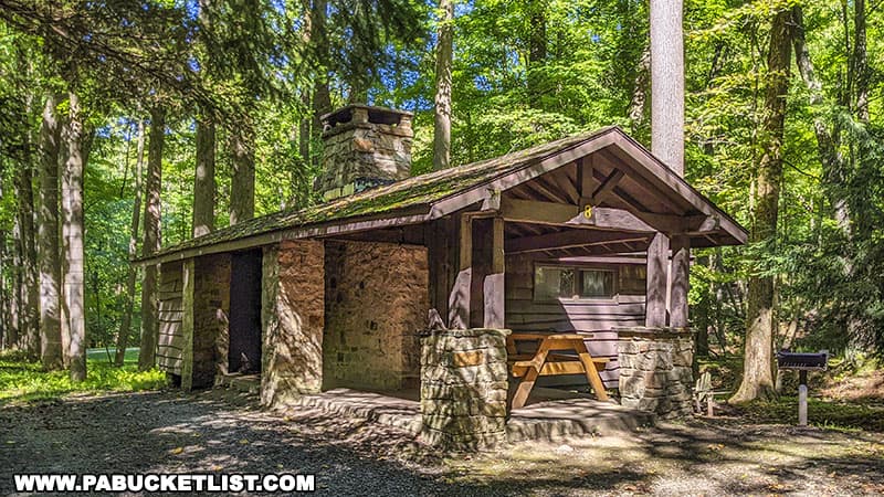 Rental cabin at Linn Run State Park.