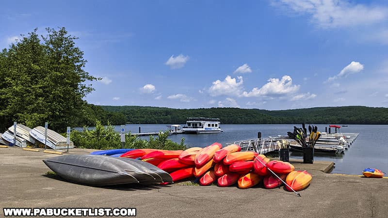 Boat rental on the South Shore of Lake Arthur at Moraine State Park.