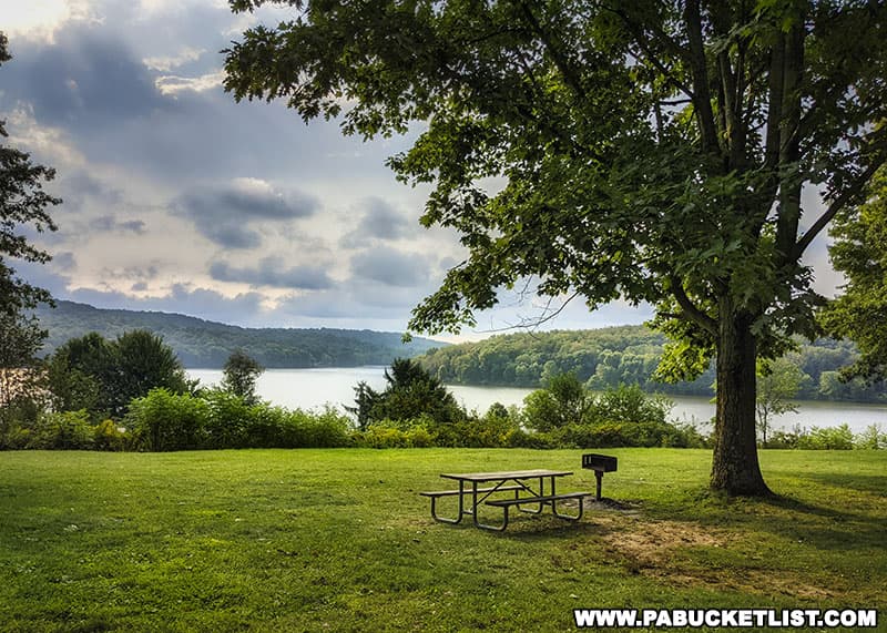 Crescent Bay Overlook on the South Shore of Lake Arthur at Moraine State Park.