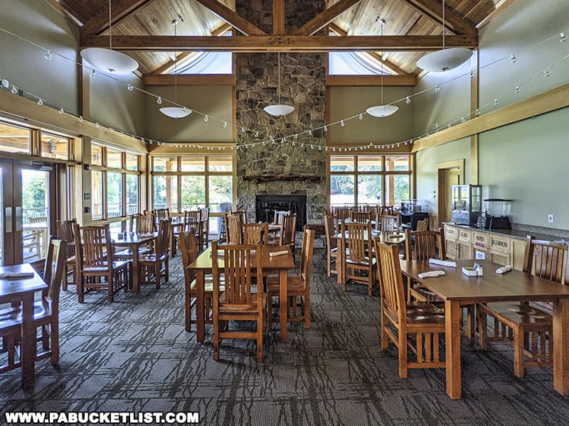 Dining room at the Nature Inn at Bald Eagle State Park.