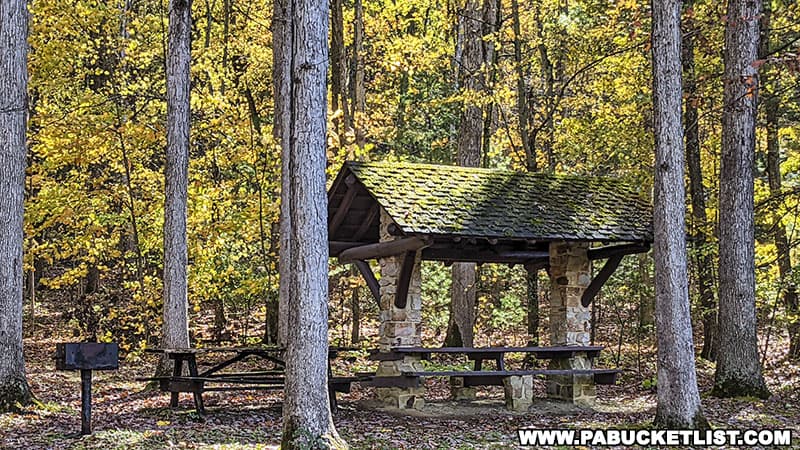 Picnic pavilion at Whipple Dam State Park.