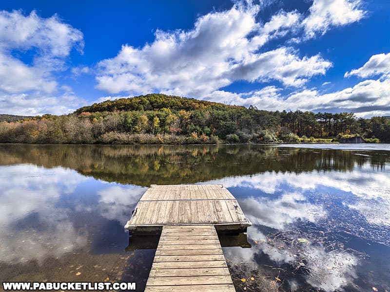 One of the many boat launches at Canoe Creek State Park in Blair County Pennsylvania.