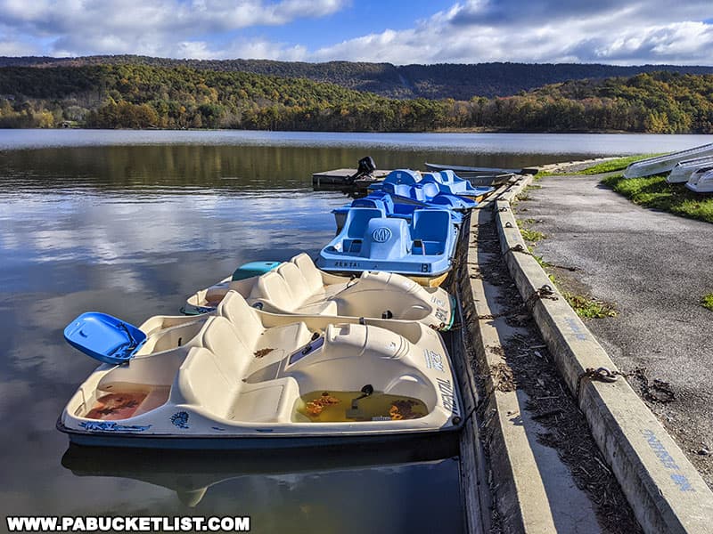 Boat rentals at Canoe Creek State Park in Blair County Pennsylvania.