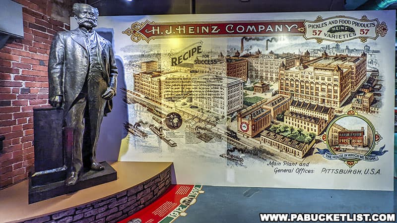 Statue of H.J. Heinz at the Heinz History Center in Pittsburgh Pennsylvania.