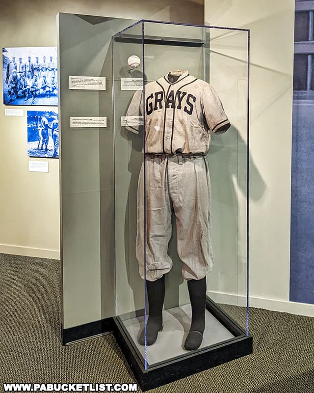 Homestead Grays uniform on display the the Heinz History Center in Pittsburgh Pennsylvania.