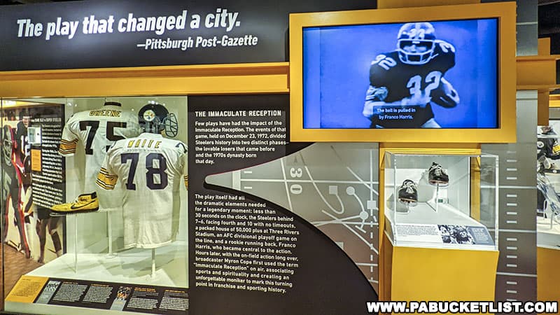 "The Immaculate Reception" exhibit at the Heinz History Center in Pittsburgh PA.