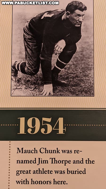 Mauch Chunk was renamed Jim Thorpe in 1954.