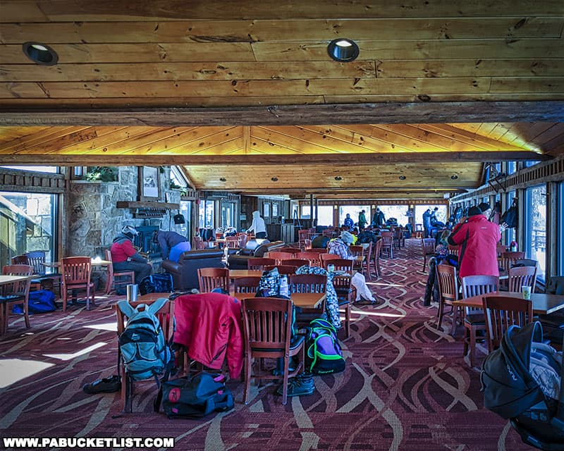Inside Laurel Lodge at Laurel Mountain State Park in Westmoreland County Pennsylvania.