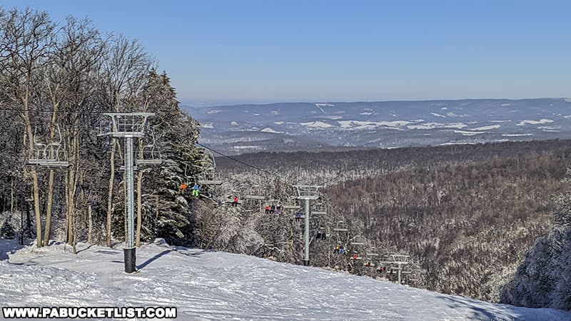 Ski lift at Laurel Mountain State Park in Westmoreland County, PA.
