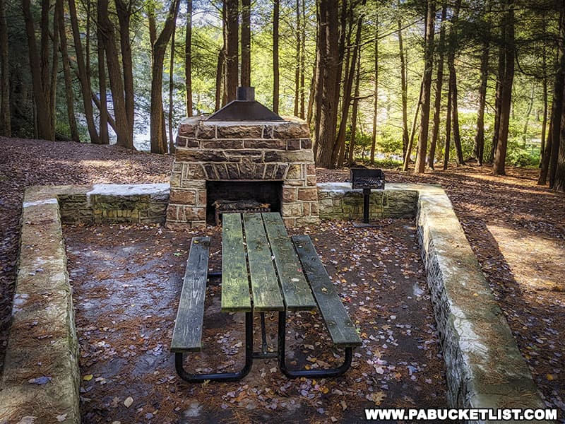 Picnic area at RB Winter State Park in Union County PA.