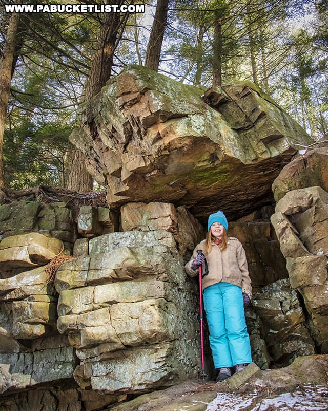 Rock formations along the Lakeside Trail at RB Winter State Park.