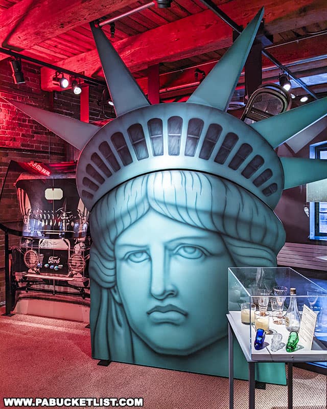 The glass windows in the Statue of Liberty's crown were made in Pittsburgh.