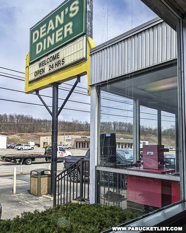 View from a booth at Dean's Diner in Indiana County, Pennsylvania.
