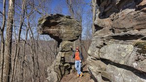 Exploring Ticklish Rock in Sullivan County Pennsylvania.