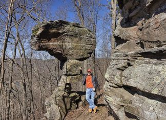 Exploring Ticklish Rock in Sullivan County Pennsylvania.